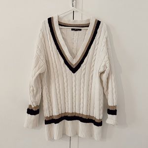 F21 V-neck oversized sweater